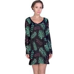 Seamless Bakery Vector Pattern Long Sleeve Nightdress by Amaryn4rt