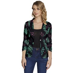 Animals Galaxy Space Women s One-button 3/4 Sleeve Short Jacket by Amaryn4rt