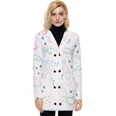Spaceship Pattern Star Button Up Hooded Coat  by Pakjumat