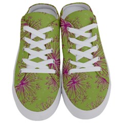 Dandelion Flower Background Nature Flora Drawing Half Slippers by Pakjumat