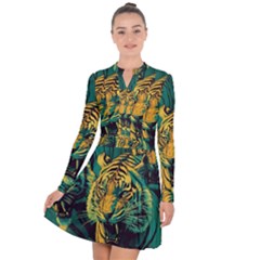 Abstract Landscape Nature Floral Animals Portrait Long Sleeve Panel Dress by Pakjumat