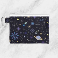 Starry Night  Space Constellations  Stars  Galaxy  Universe Graphic  Illustration Canvas Cosmetic Bag (medium) by Pakjumat