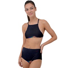 Retro Vintage Space Galaxy Halter Tankini Set by Pakjumat
