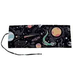 Animals Galaxy Space Roll Up Canvas Pencil Holder (s) by Pakjumat