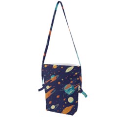 Space Galaxy Planet Universe Stars Night Fantasy Folding Shoulder Bag by Pakjumat