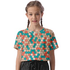 Multicolored Honeycomb Colorful Abstract Geometry Kids  Basic T-shirt by Pakjumat