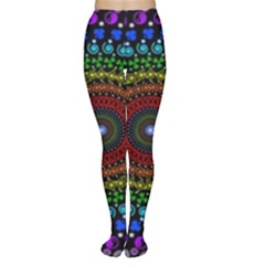 3d Psychedelic Shape Circle Dots Color Tights by Modalart