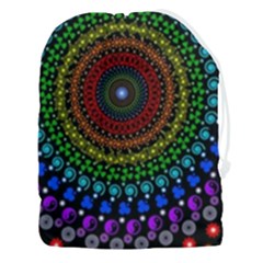 3d Psychedelic Shape Circle Dots Color Drawstring Pouch (3xl) by Modalart