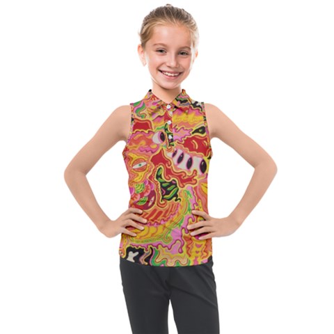 Fantasy Psychedelic Surrealism Trippy Kids  Sleeveless Polo T-shirt by Modalart