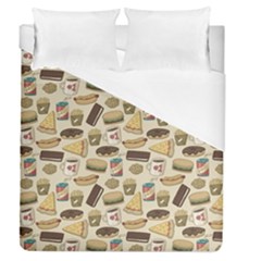 Junk Food Hipster Pattern Duvet Cover (queen Size) by Sarkoni