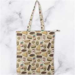 Junk Food Hipster Pattern Double Zip Up Tote Bag by Sarkoni