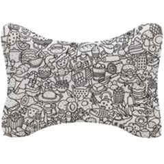 Food Doodle Pattern Seat Head Rest Cushion by Sarkoni
