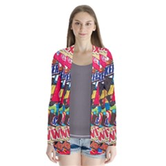 Pop Art Food Cute Patterns Drape Collar Cardigan by Sarkoni