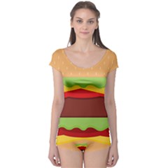 Cake Cute Burger Boyleg Leotard  by Dutashop