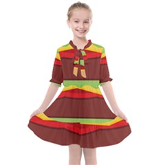 Cake Cute Burger Kids  All Frills Chiffon Dress by Dutashop