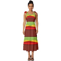 Cake Cute Burger Tie-strap Tiered Midi Chiffon Dress by Dutashop