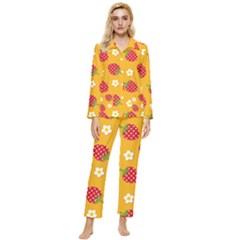 Strawberry Womens  Long Sleeve Velvet Pocket Pajamas Set by Dutashop