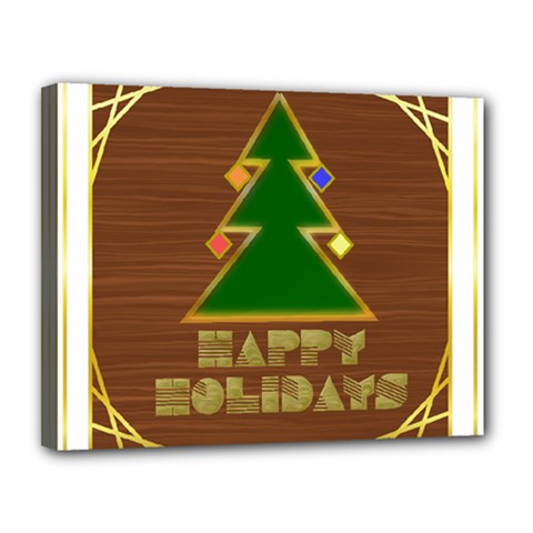 Art Deco Holiday Card Canvas 14  X 11  (stretched) by Amaryn4rt