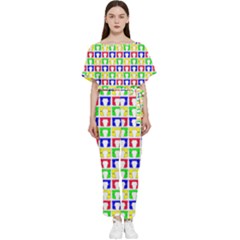 Colorful Seamless Pattern Batwing Lightweight Chiffon Jumpsuit by Amaryn4rt