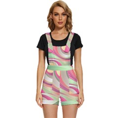 Abstract Colorful Background Wavy Short Overalls by Amaryn4rt