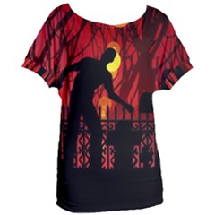 Horror Zombie Ghosts Creepy Women s Oversized T-shirt by Amaryn4rt