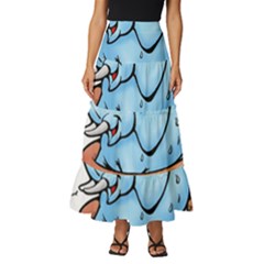 Elephant Bad Shower Tiered Ruffle Maxi Skirt by Amaryn4rt