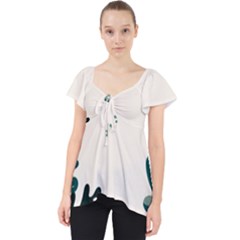 Leaves Plants Foliage Border Lace Front Dolly Top by Sarkoni