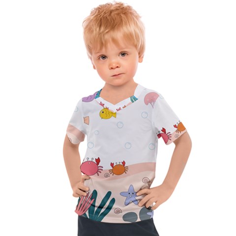 Cartoon Marine Life Marine Drawing Kids  Sports T-shirt by Sarkoni