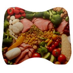 Fruit Snack Diet Bio Food Healthy Velour Head Support Cushion by Sarkoni
