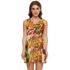 Fruit Snack Diet Bio Food Healthy Tiered Sleeveless Mini Dress by Sarkoni