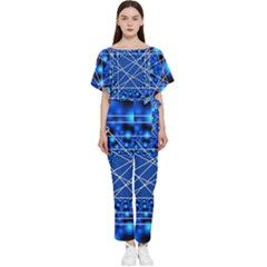 Network Connection Structure Knot Batwing Lightweight Chiffon Jumpsuit by Amaryn4rt