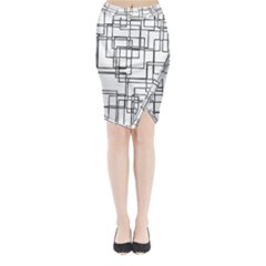 Structure Pattern Network Midi Wrap Pencil Skirt by Amaryn4rt