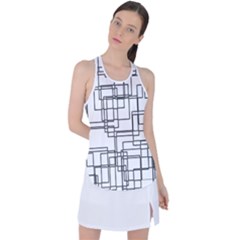 Structure Pattern Network Racer Back Mesh Tank Top by Amaryn4rt