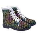 Circuit Hexagonal Geometric Pattern Background Pattern Kid s High-Top Canvas Sneakers View3