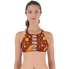 Bubbles Abstract Art Gold Golden Perfectly Cut Out Bikini Top by Dutashop