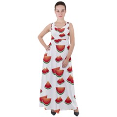 Summer Watermelon Pattern Empire Waist Velour Maxi Dress by Dutashop