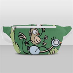 Ostrich Jungle Monkey Plants Waist Bag  by Bajindul