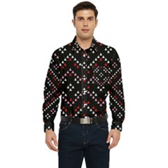 Pattern Abstract Design Art Men s Long Sleeve Pocket Shirt  by Ravend