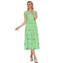 Pig Heart Digital V-Neck Drawstring Shoulder Sleeveless Maxi Dress View3
