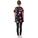 Flowers Pattern Fold Over Open Sleeve Top View2