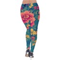 Floral Art Flowers Textile Velvet Leggings View2