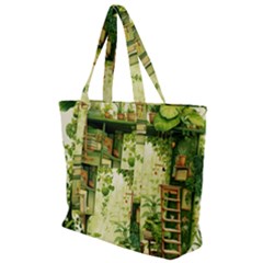 Building Potted Plants Zip Up Canvas Bag by Ravend