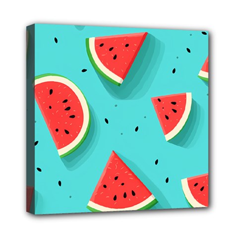 Watermelon Fruit Slice Mini Canvas 8  X 8  (stretched) by Ravend