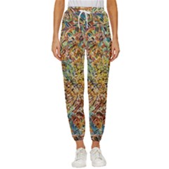 Art Modern Painting Acrylic Canvas Women s Cropped Drawstring Pants by Amaryn4rt