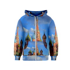Architecture Building Cathedral Church Kids  Zipper Hoodie by Modalart