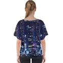 Black Building Lighted Under Clear Sky V-Neck Dolman Drape Top View2