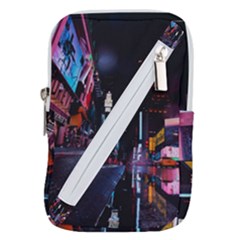 Roadway Surrounded Building During Nighttime Belt Pouch Bag (small) by Modalart