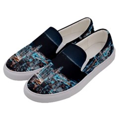 Aerial Photography Of Lighted High Rise Buildings Men s Canvas Slip Ons by Modalart