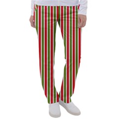 Pattern Background Red White Green Women s Casual Pants by Amaryn4rt