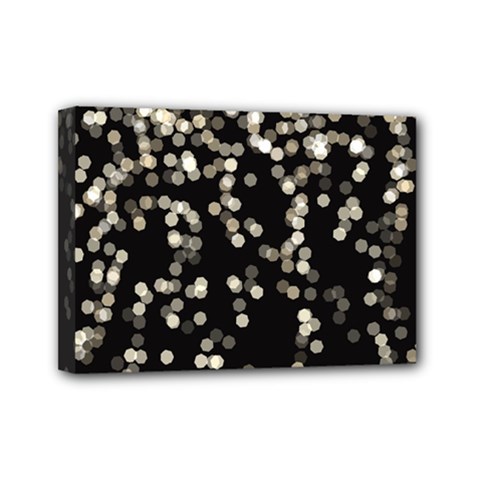 Christmas Bokeh Lights Background Mini Canvas 7  X 5  (stretched) by Amaryn4rt